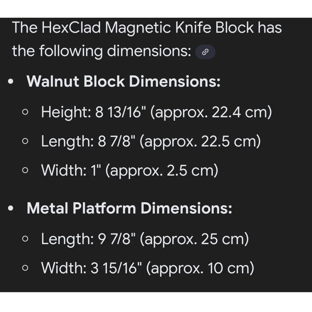 HEXCLAD Magnetic Walnut Knife Block Holder Open Box (Knife Not Included)